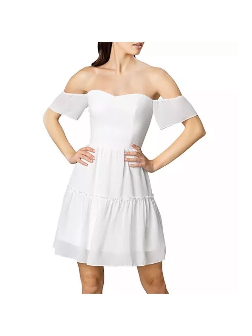 Dress the Population Justitia Off-the-Shoulder Fit And Flare Dress